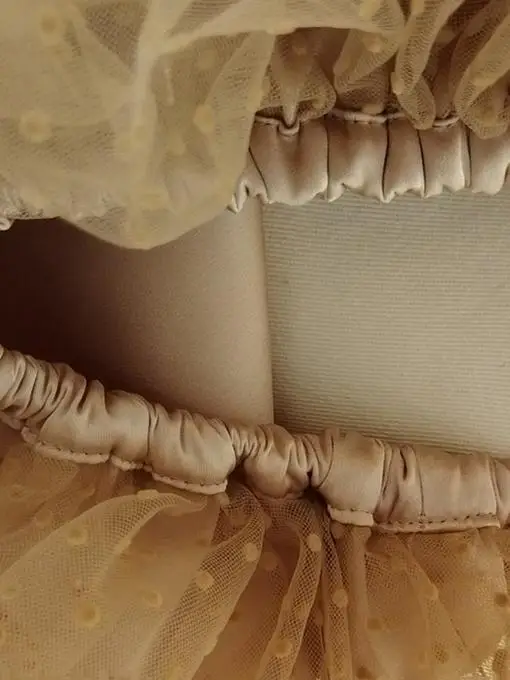 Romântico dupla camada de tule bolinhas um oulder tubo superior lanterna sve flor bud saia dr feminino ort saia