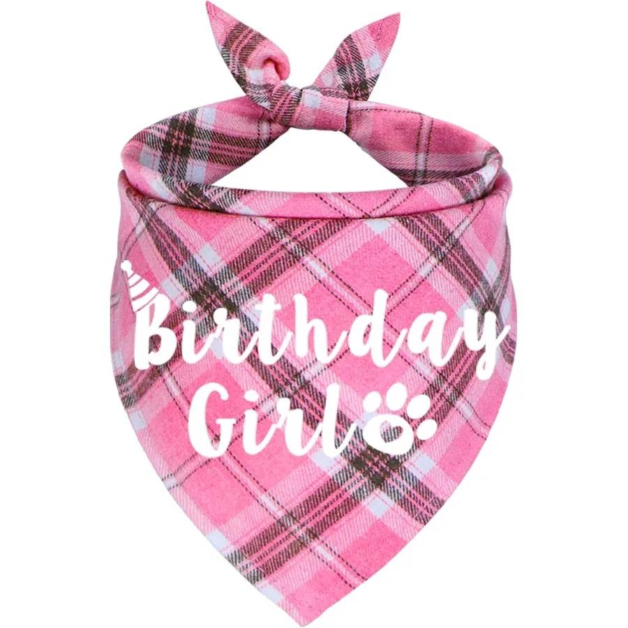 

Бандана на день рождения для собак, разные размеры, бандана на день рождения для собак, бандана на день рождения для девочек средних и больших собак, домашние животные, розовая, большая