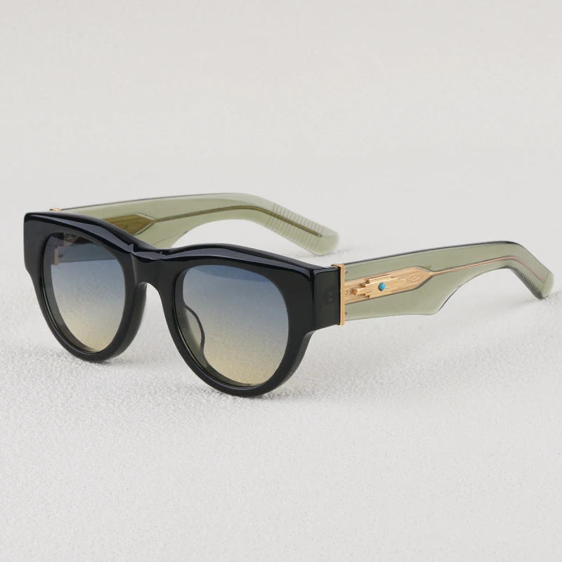 

JHHOA65 Thick Frame Round Sunglasses for Men and Women High Quality Brand Designer Luxury Optical Prescription UV400 Eyeglasses