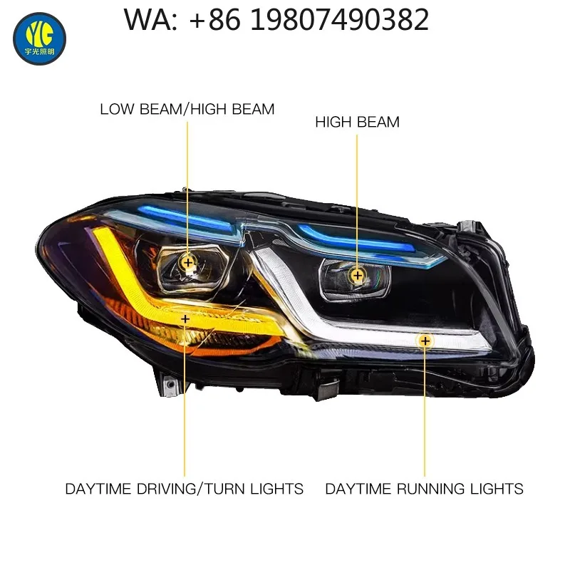 RGB Color Changing LED Front Headlight DRL Projector Auto Lighting Upgrade Parts