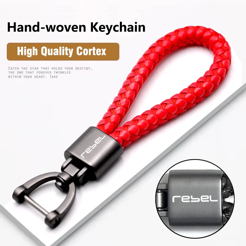 Motorcycle Quality Braided Rope Keychain Accessories Fit For Honda Rebel 300 Rebel 500 CMX Rebel300 Rebel500 2017-2024 2023 2022