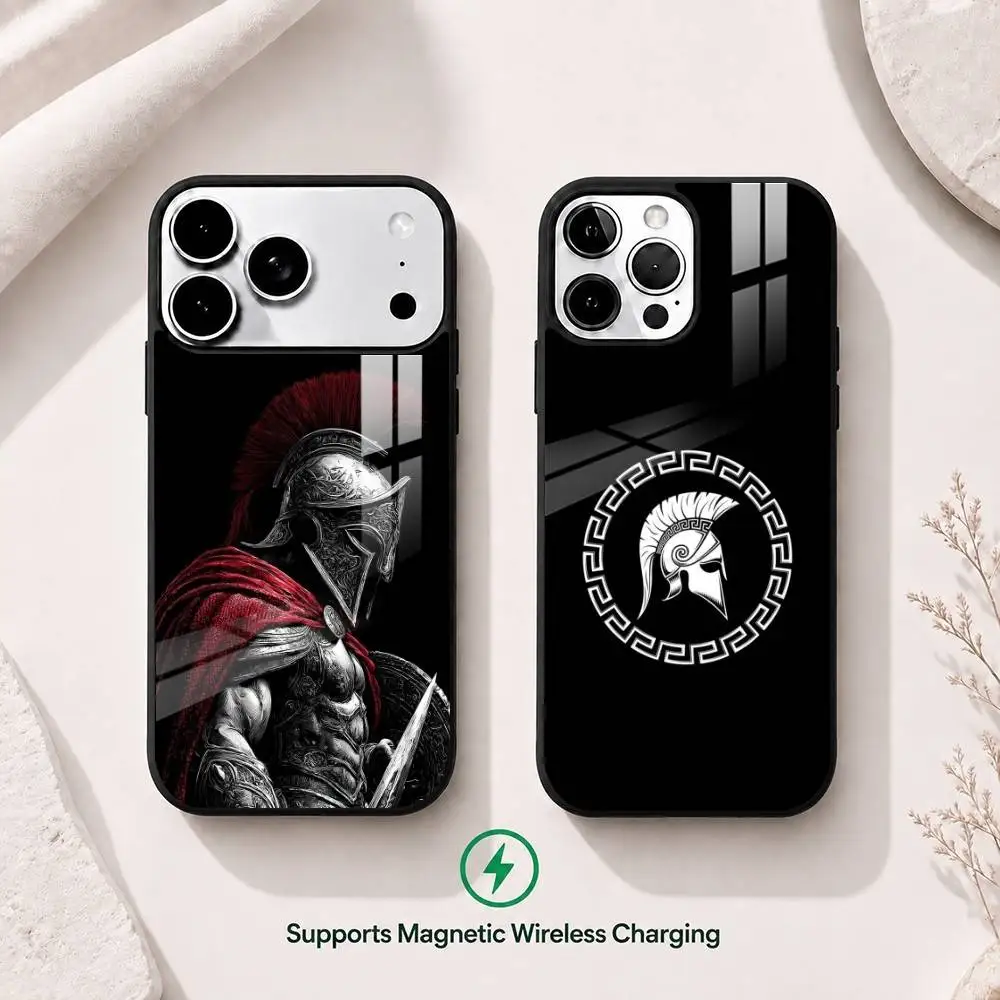 Cool Spartan art  Phone Case For iPhone17,16,15,14,13,12,11 Plus,Pro Supports Magnetic Wireless Charging