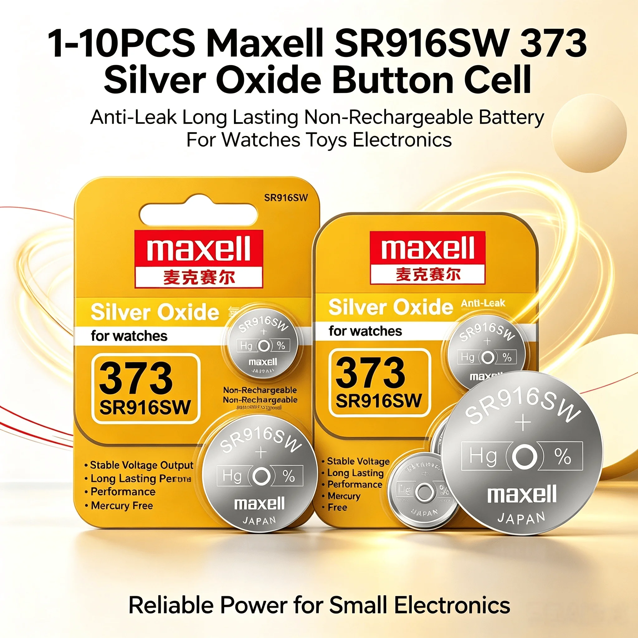 1-10PCS Maxell SR916SW 373 Silver Oxide Button Cell Anti-Leak Long Lasting Non-Rechargeable Battery For Watches Toys Electronics
