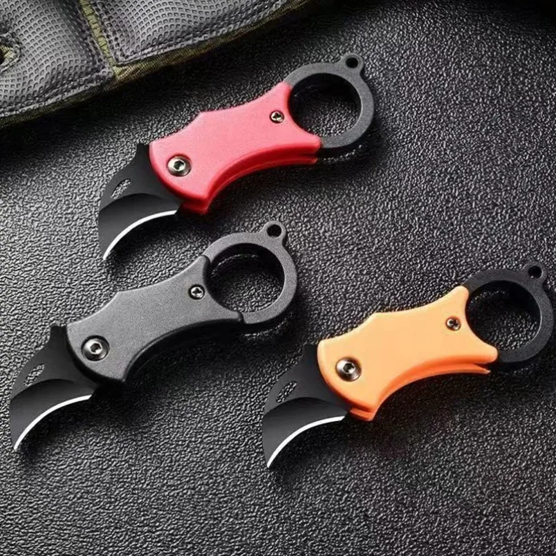 Mini faca dobrável utilitária de aço inoxidável, cutelo de frutas, picador de carne, legumes, facas de cozinha, cabo de plástico, facas de cozinha