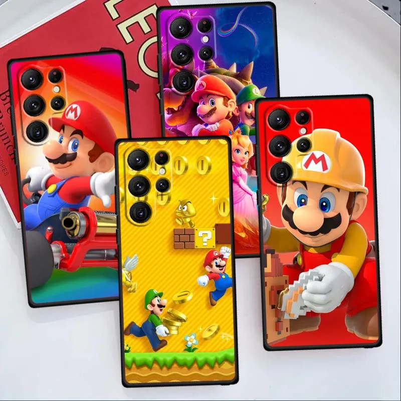 

Supers M-Marios Cool Phone Case For Samsung Galaxy S25 S24 S23 S22 S21 S20 S10 Ultra Plus FE 5G Black Soft TPU Cover