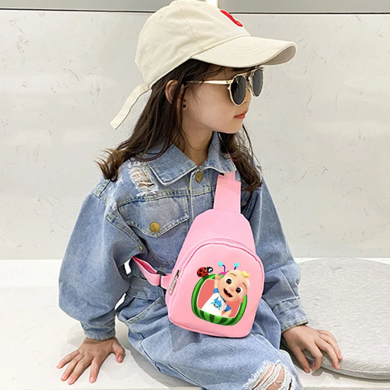 

Нагрудная сумка Cocomelons, милые сумки на плечо с героями мультфильмов, мини-сумка через плечо для путешествий на открытом воздухе, школьная сумка для детского сада, для мальчиков и девочек, подарки