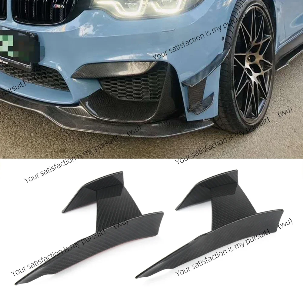 6pcs Carbon Fiber Or Bright Black Car Styling Accessories Front Bumper Side decoration For BMW F80 M3 For BMW F82 M4