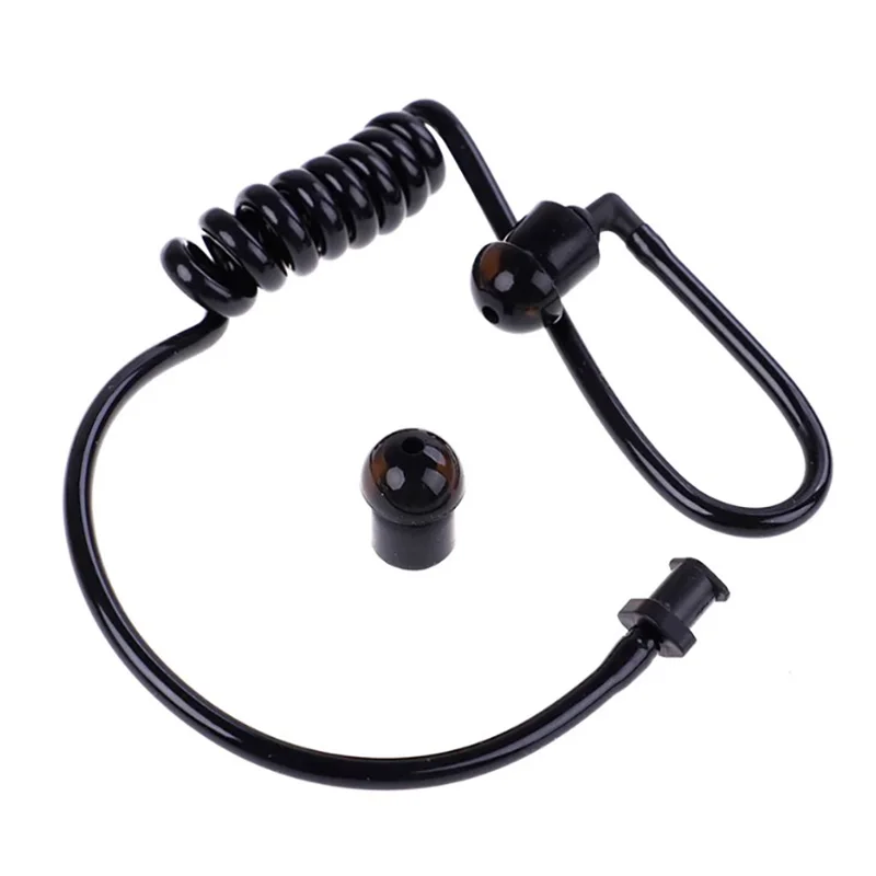 Black Radio Earpiece Headset Spring Air Tube Replacement Walkie Talkie Earphone Coil Acoustic Air Tube Earplug Replacement