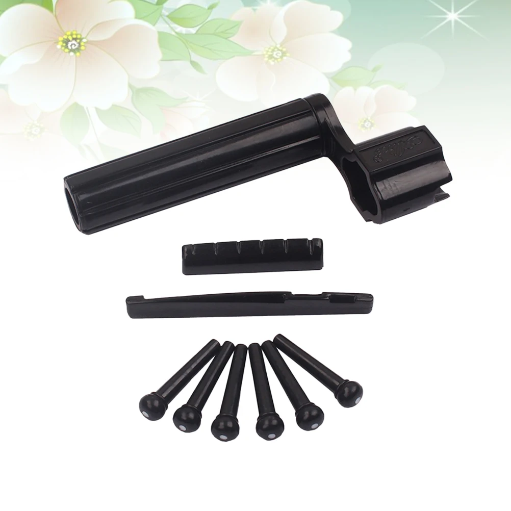 

Plastic Replacement Guitar Nut Saddle Bridge Kit Durable High Quality For Electric Acoustic Guitar Accessories Black