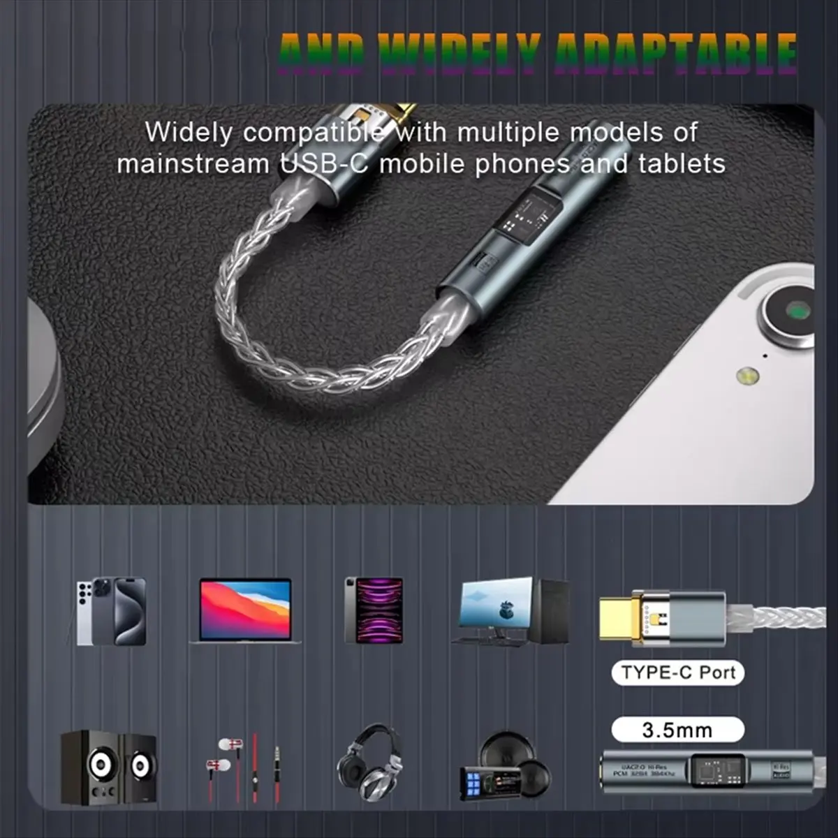 BA23 USB Typ C auf 3,5 mm Klinke Adapter Kopfhörerverstärker USB C Audio AUX Konverter Decoder CX31993 PCM 32Bit 384KHz A