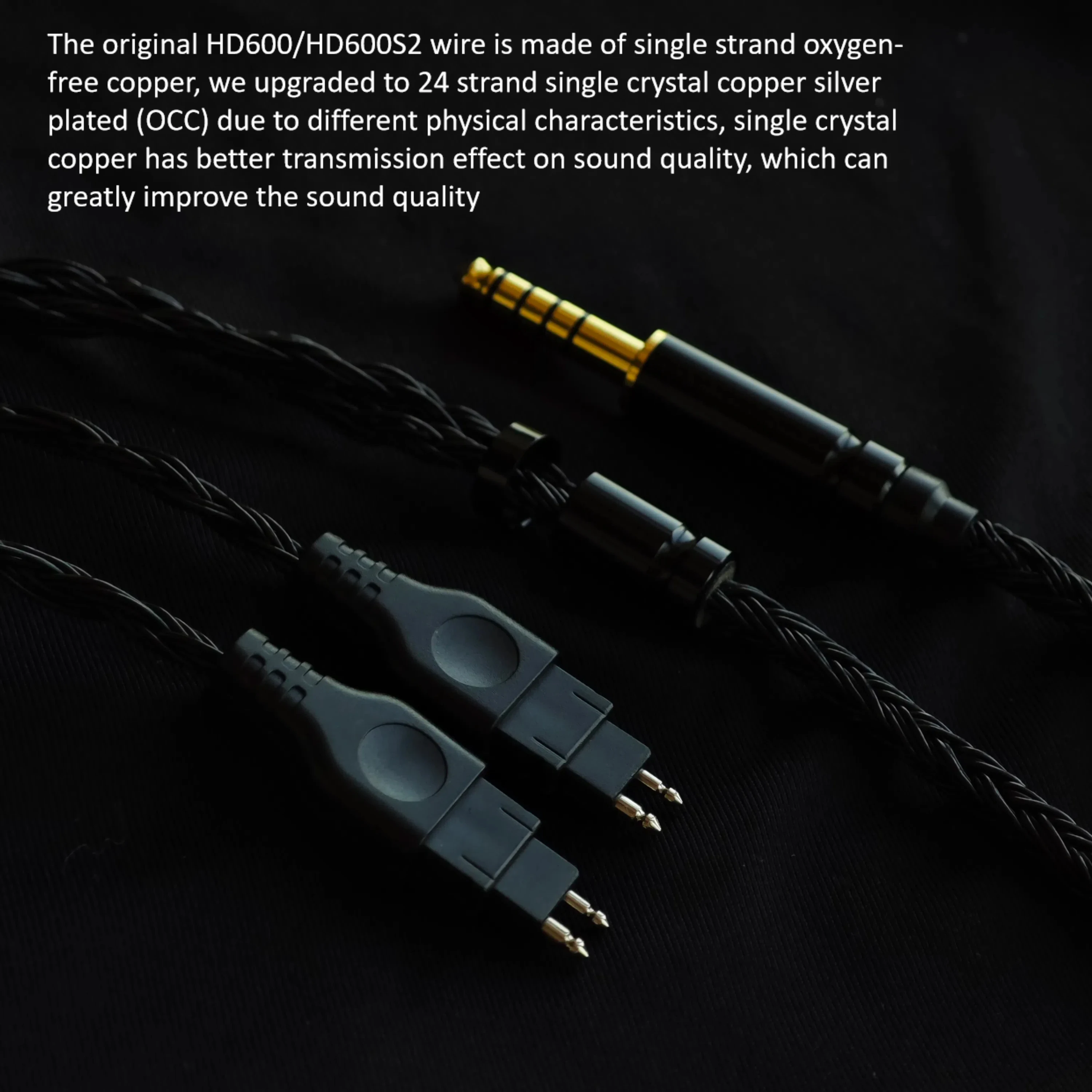 24 core HD660s2, HD600, HD650 Cable 4.4mm Upgraded Cable Replace Cable XLR, 6.35mm, 2.5/3.5 Headphone Cable