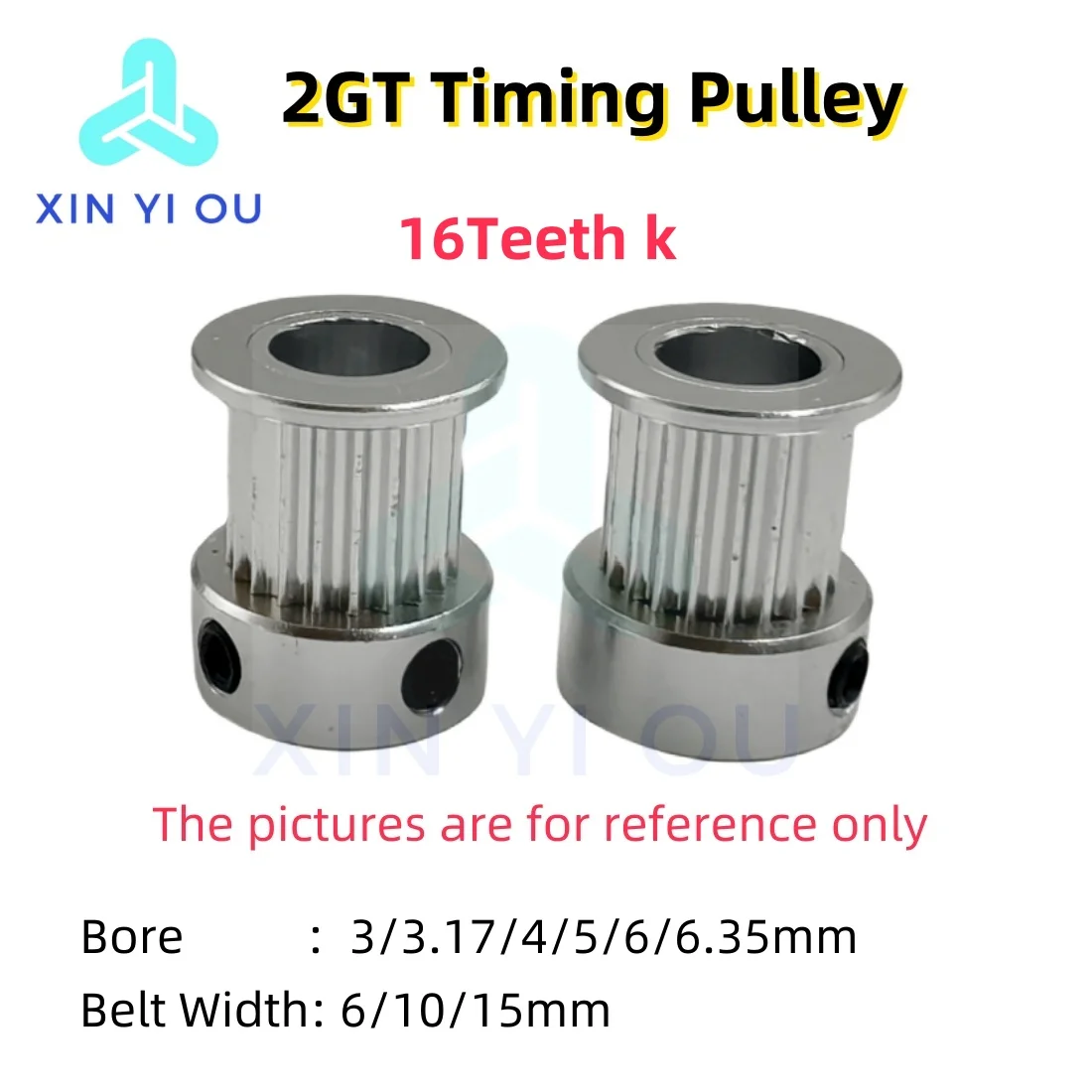

2GT16 synchronous belt wheel with a width of 7 teeth and a convex inner hole of 4/5/6/6.35 synchronous belt wheel HTPA162GT060-K