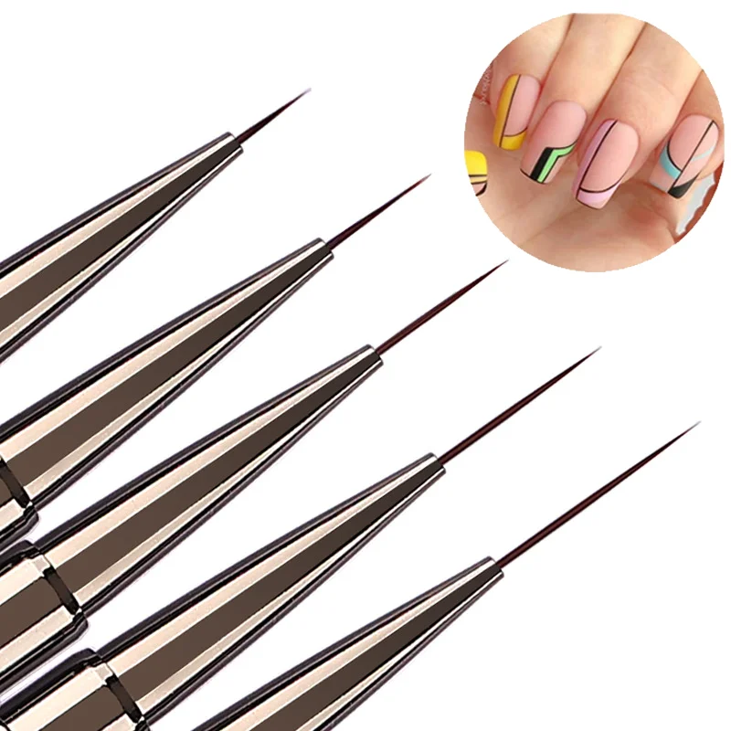 

6/9/12/15/18mm Thin Nail Art Brush for Manicure Nail Liner Brush Drawing Line Stripe Painting Flower Pen Manicure Brushes Tools