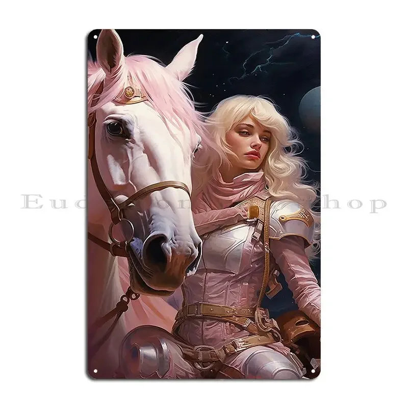 Intergalactic Horse Riding Metal Plaque Poster Cinema Painting Iron Cinema Pub Tin Sign Poster