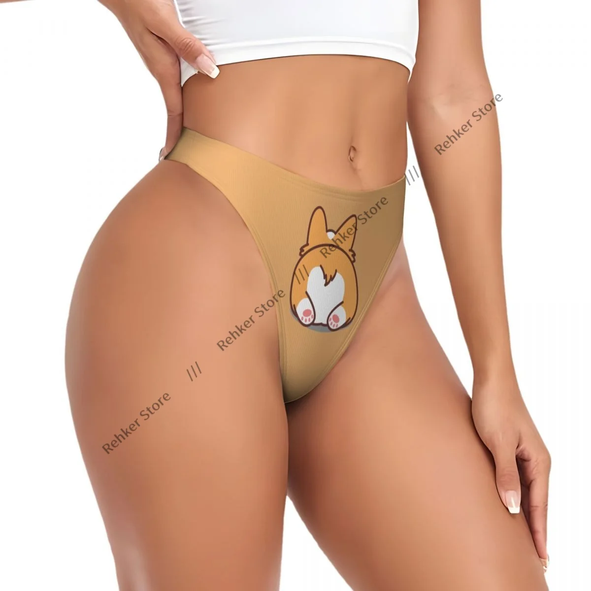 

Sexy Women Underwear Cute Corgi Butt Thong Panties G-string