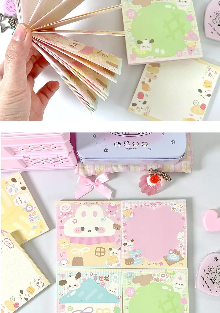 MINKYS 50 Blatt Kawaii-Notizblöcke für Welpen und Katzen, Papier, To-Do-Liste, Tagebuch, Notizpapier, DIY-Material, Schreibwaren – Detail 6