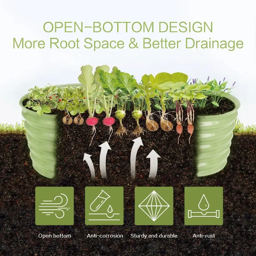 سرير حديقة مرتفع من جاردماكس، صناديق زراعة خفيفة الوزن في الهواء الطلق مع سرير حديقة كبير سهل التجميع للخضروات والفواكه #2