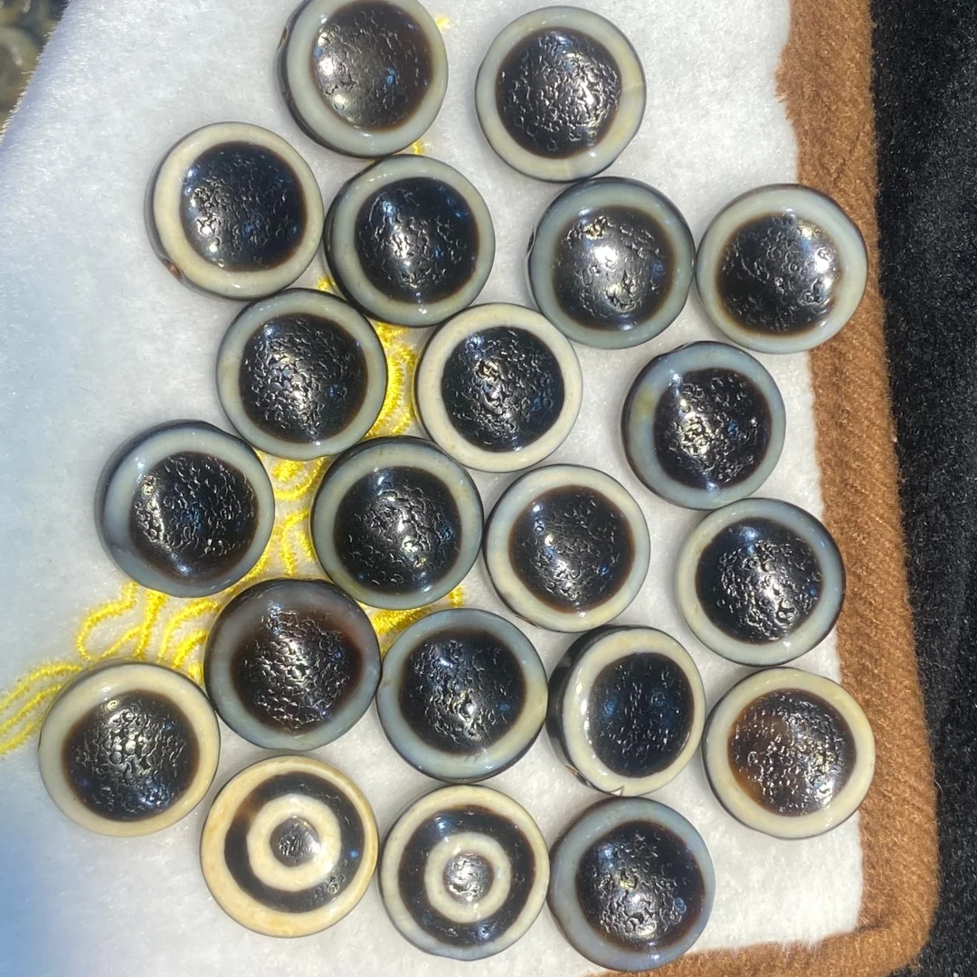 1pcs/lot 10×20mm Agate Sheep Plate Bead Weathered Patina Taiwanese Craft Perfectly Round Big Eye Pattern Loose Beads Wholesale