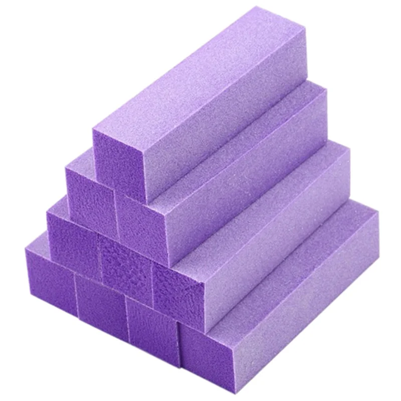 

B28C-100X Buffing Sanding Buffer Block Files Acrylic Pedicure Manicure Nail Art Tips (Color: Purple)