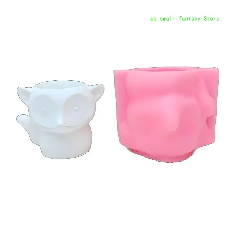 

R3MA Concrete Silicone Flower Pots Mold 3D Foxes Succulent Cement Plaster Mould Soap