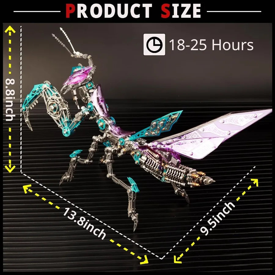 Metalowe puzzle 3D 1000 elementów DIY Mechaniczny zestaw budowlany dla dorosłych Trudny model do składania dla mężczyzn kobiet na urodziny Boże Narodzenie Fioletowy