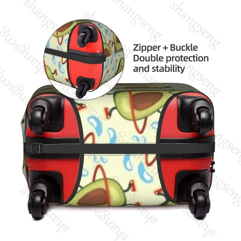 حقيبة واقية للسفر من فاكهة الأفوكادو الكرتونية، غطاء حقيبة، حماية مرنة، غطاء أمتعة قابل للغسل، 18-32 بوصة #3