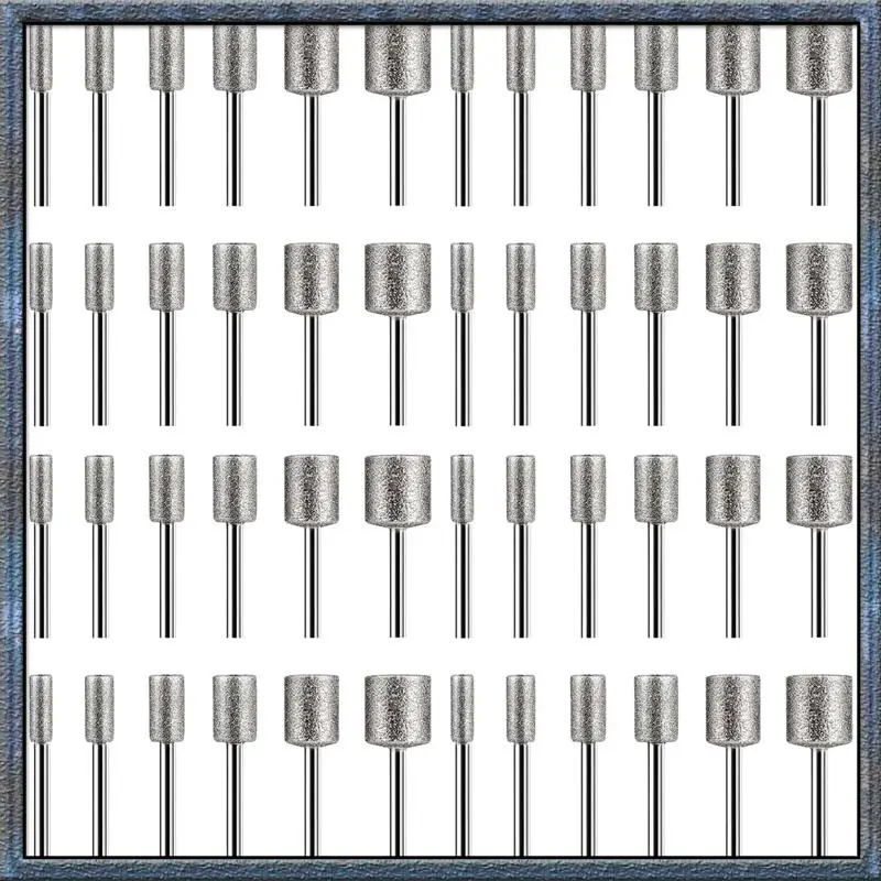 Set Ukiran Batu, 48 Buah Mata Bor Berlian Untuk Batu, Kaca, Keramik, Alat Putar Dremel (4Mm 5Mm 6Mm 8Mm 10Mm 12Mm)