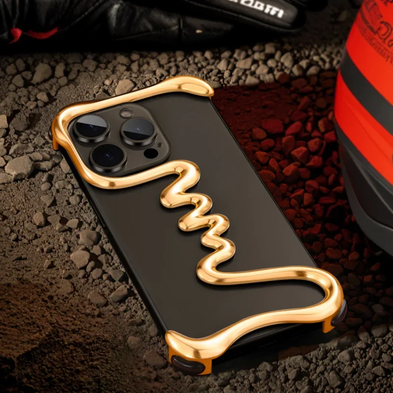 Eary Minimalist for iPhone 16 Pro Max Phone Case Aluminum Metal Military Grade Protection Shockproof Phone Shells iPhone 15 Plus