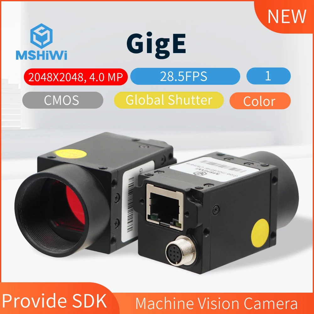 Automated Optical Inspection GigE Industrial Cameras, 1" CMOS, Global Shutter, Color, 4.0 MP,  with SDK / External Trigger 28FPS