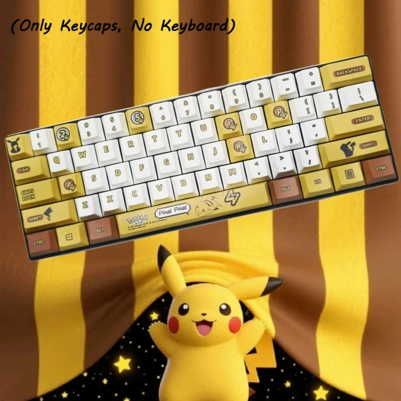 

Pokemon Theme Keycap Set for Mechanical Keyboard Accessories Cartoon Pikachu Keycap CHERRY Height Five-Sided Sublimation Keycap