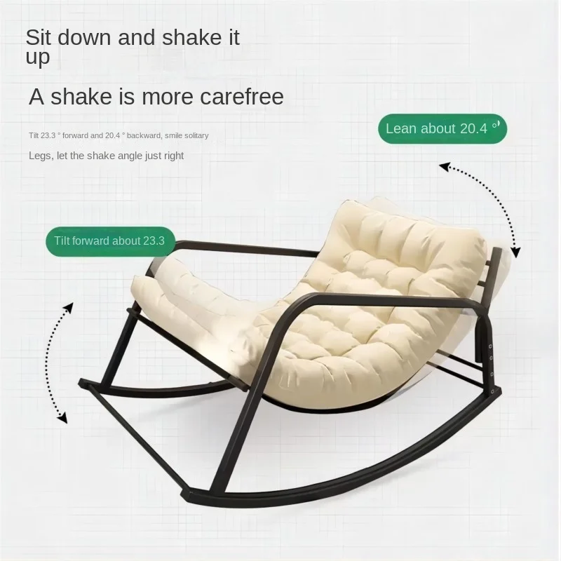 X&D Light Luxury Carbon Steel Comfortable Swinging Chair For Adults Balcony Home Leisure Lounge Chair Foldable Napping Lazy Sofa