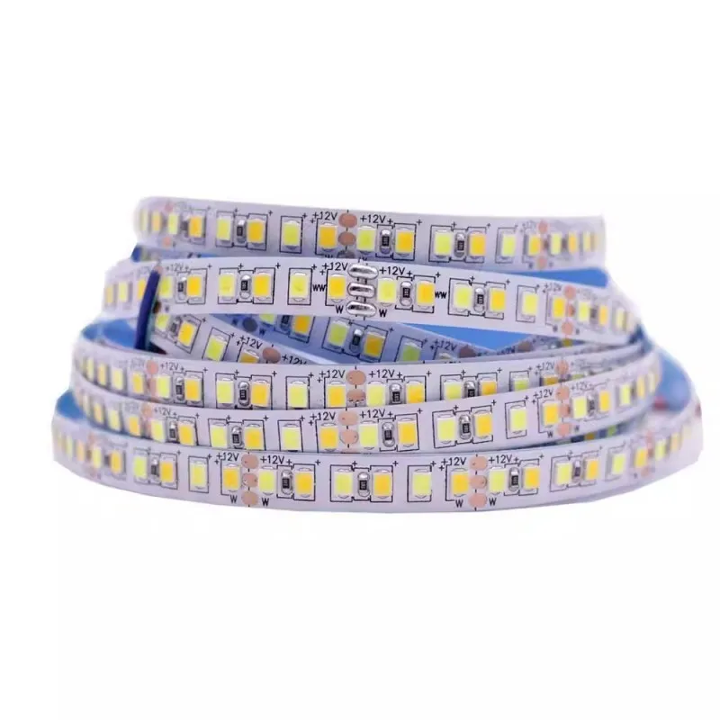 DC12V/24V مصلحة الارصاد الجوية 2835 CCT المزدوج الأبيض عكس الضوء LED قطاع ضوء WW CW درجة حرارة اللون قابل للتعديل مرنة LED الشريط الشريط 5 متر