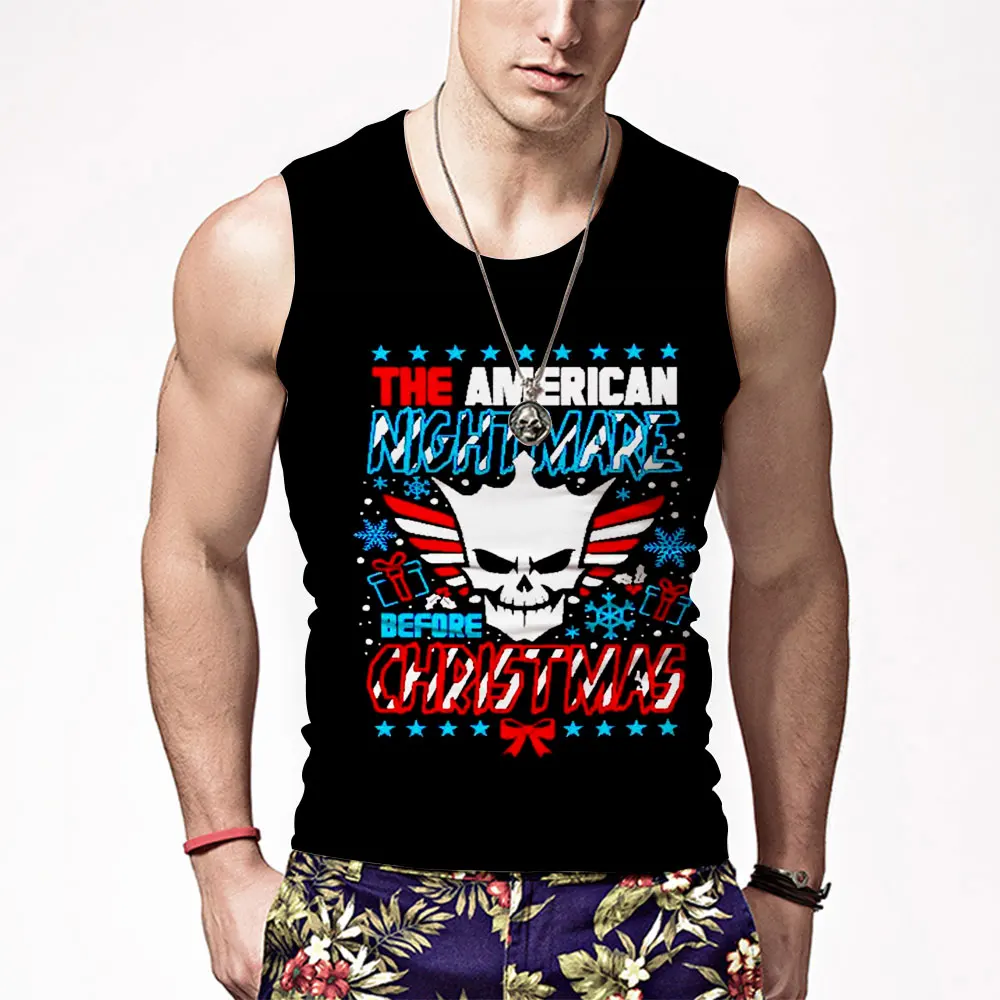 Męska czarna Cody Rhodes niezaprzeczalna kamizelka 2023 New Summer Sport Men Tight moda z najwyższej półki odzież męska t-shirt