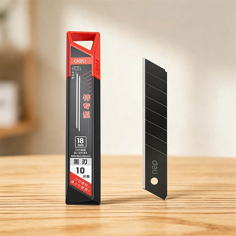 18mm Wide 0.5mm Thick 60° Tip Black Utility Knife Blade SK2 Alloy Steel Rust-proof for DIY Cutting Snap-off Replacement Blade