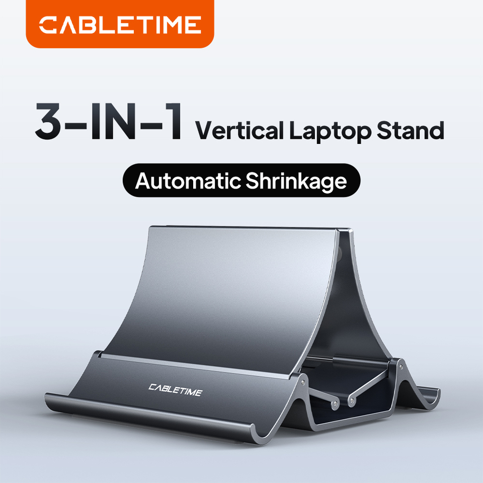 CABLETIME Vertical Laptop Stand Desktop Gravity Holder Notebook Support iPad Tablet Stand  For Surface HP Dell MacBook Pro Air 