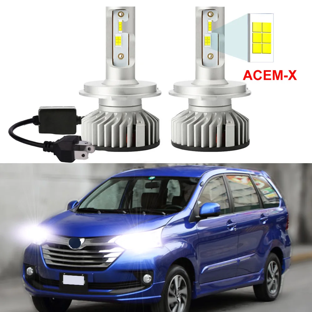 2Pcs For Toyota Avanza 2013 2014 2015 2016 2017 2018 2019 2020  Led Headlight Bulb High Low Beam with ACEM-X Chips Canbus 6000K