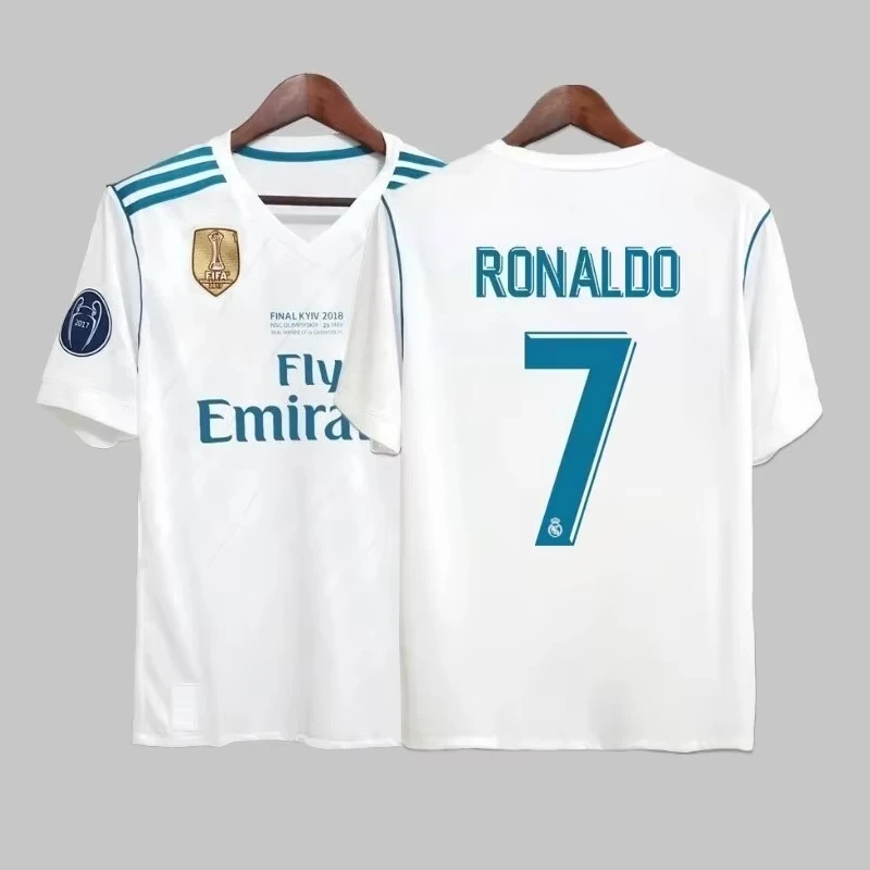 No.10 17_18 Champions League Final Edition Real Madrid Home Jersey Fan Edition Camiseta deportiva de ocio para niños y adultos