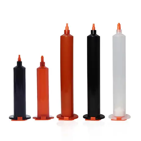 미국식 구형 산업용 접착제 디스펜싱 공압식 주사기 배럴 (피스톤 엔드 플러그 포함), 3cc 5cc 10cc 30cc 50cc