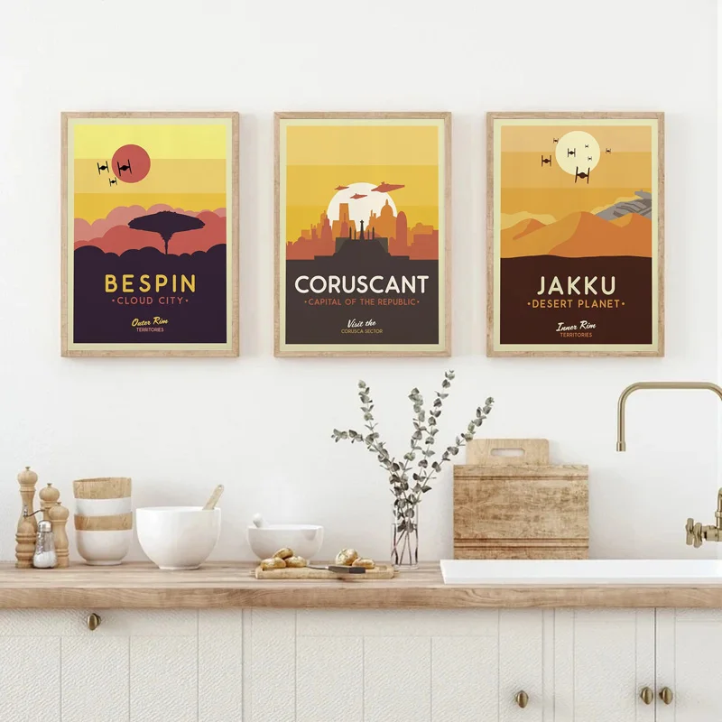 Modern Star Planet Poster Galaxy Attraction Wall Art Canvas Print Movie Wars Cover Landscape Painting Room Home Decor Gift - Image 2