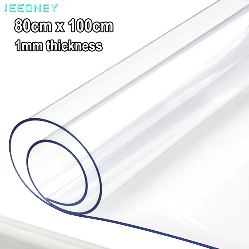 80x100cm Soft Glass Flexible Pvc Tablecloth Liquid Film Silicone Oilcloth for Table Transparent Floor Mat Table Protector Cover