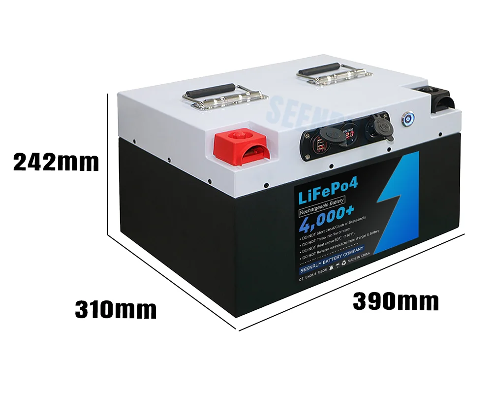 12V 300Ah Lifepo4 Battery Pack Lithium Iron Phosphate Built-in BMS Bluetooth with USB  Socket for Solar Energy RV Campers