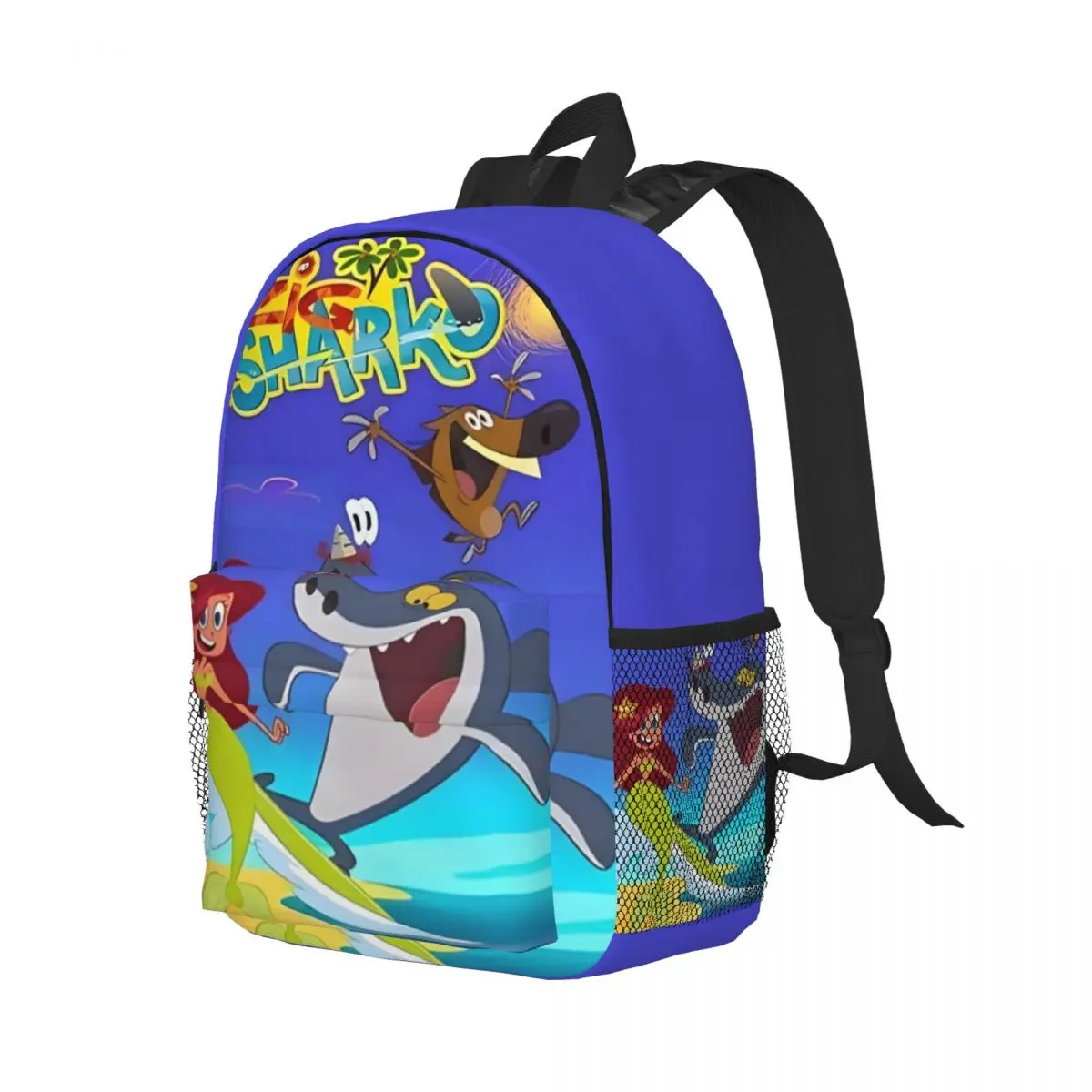 Zig En Sharko Bedrukte Lichtgewicht Casual Schooltas Voor School, Buiten, Winkelen, Kantoor 15Inch