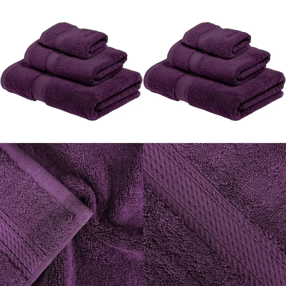 

Элитный набор полотенец из египетского хлопка (3 предмета): банное, для рук и для лица, в цвете «плюшевый слива» для ощущения спа-процедур в ванной