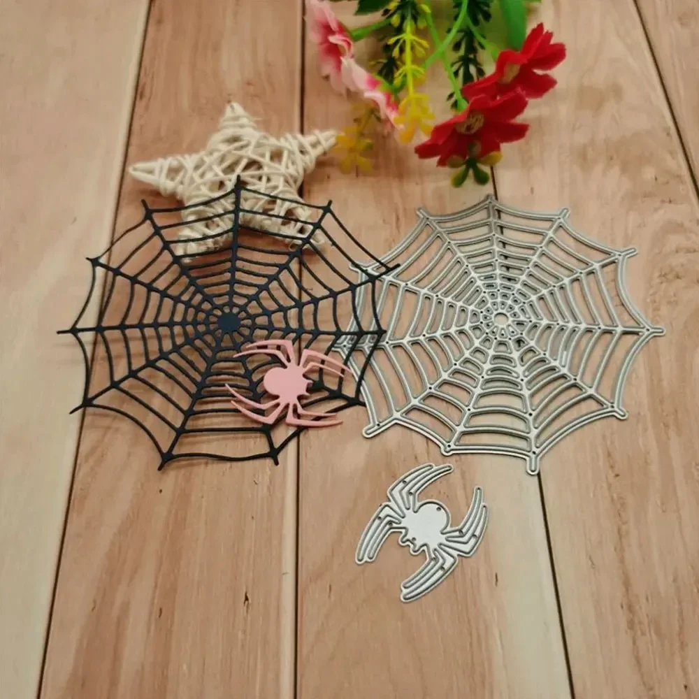 Spider Web Cutting Dies Embossing Handicrafts Mold Scrapbook Paper Craft Knife Mould Blade Punch Stencils Dies Halloween Decor