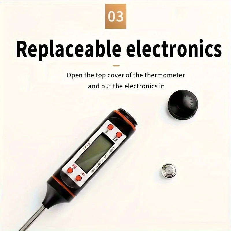 Kitchen Oil Thermometer BBQ Baking Temperature Measurement Electronic Food Thermometer Liquid Temperature Pen
