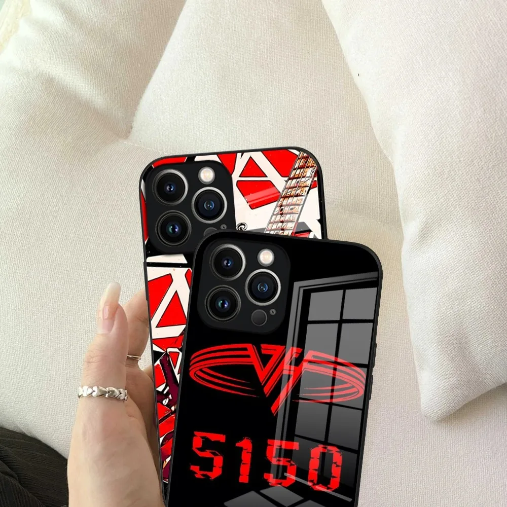 جراب هاتف جيتار جرافيك إدي فان هالين ، غطاء خلفي من الزجاج المقسى ، أيفون 15 برو ماكس ، أيفون 14 برو ، أيفون 12 ، أيفون 13 ميني ، أيفون إكس آر ، أيفون إكس إس ، iPhone 8 ، iPhone 7 Plus ، iPhone SE