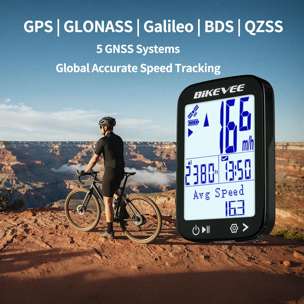 

Wireless GPS Bicycle Computer Multilanguage Bike Speedometer Odometer with Auto Start/Stop Bracket for Cycling Accessories