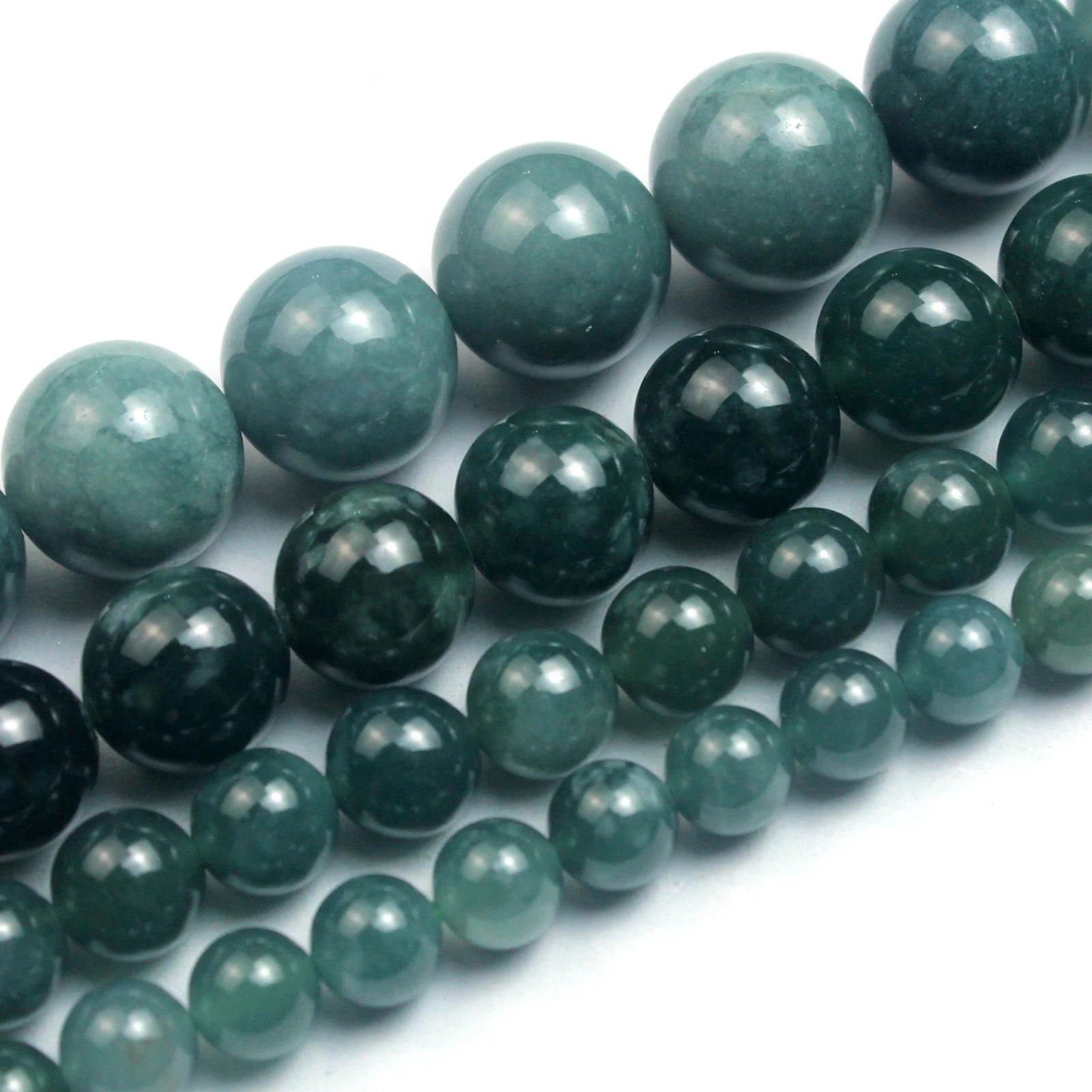 Natural Stone Dark Green Jade Jasper Beads Round Loose Spacer4 6 8 10mm for Jewelry Making Diy Necklace Bracelet