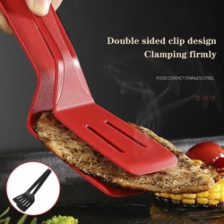 Stainless Steel Steak Clamp Silicone Grip Flip Tongs Egg Spatula Tongs Clip 3 In 1 Pancake Cooking Tongs Kitchen Accessories