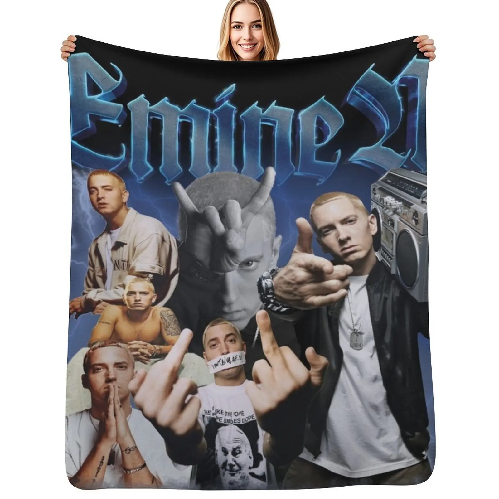 

Eminem Throw Blanket Custom Soft Big blankets ands Thermals For Travel Blankets